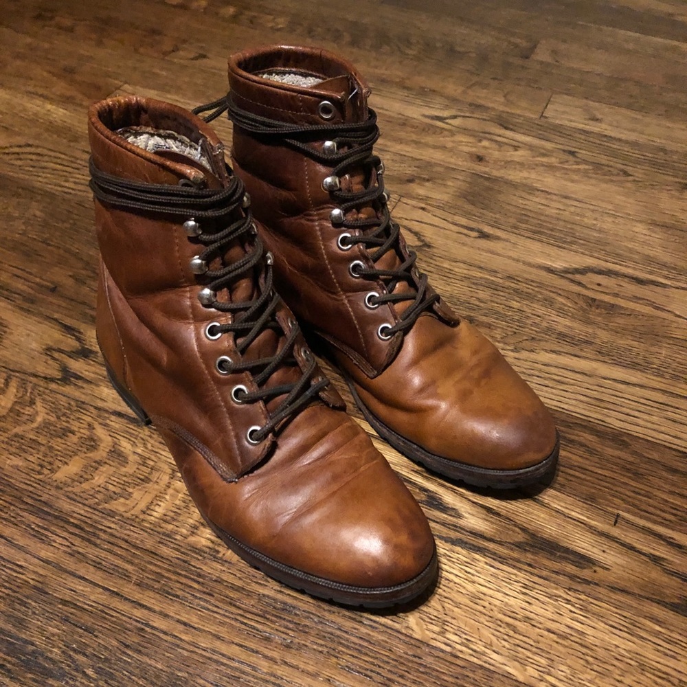 Justin ALL Leather Lace-Up Boots- size 6.5 - $45